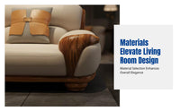 Hardwood Leather Sofa, Genuine Cowhide, New Chinese Design, Luxury Living Room, Modular Style