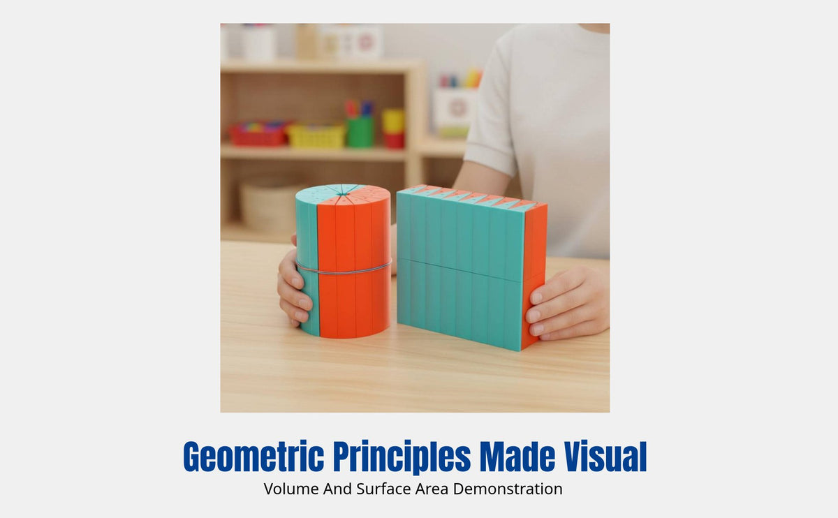 Math Teaching Aid, Grade 1 Geometry Demonstrator, Cylinder Cone triple-function Set, Synchronized Learning Tool