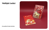 Year of the Horse Gold Foil Cartoon Locket, Zodiac Necklace, Lucky Gift
