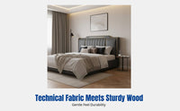 Modern Nordic Upholstered Headboard, Technical fabric, sturdy wood, Minimalist floor-standing backrest, Customizable colors