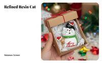 Japanese Cat Figurine, Resin Winter Cat House, DIY Miniature Gift, Blind Box Decor