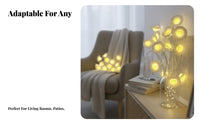 LED Copper Wire Lights, Flower, Bee, and Leaf Design, Indoor Outdoor Garden Decor, Warm White Lighting