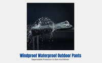 Outdoor Fleece Lined Utility Pants, Windproof Waterproof Utility Pants, Winter Warm Unisex Hiking Trousers, Multi-Pocket Relaxed