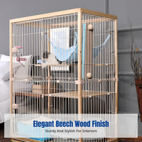 Cat Villa, sturdy Beech Wood Multitier Cat enclosure, Spacious Cat House, Indoor Pet Shelter