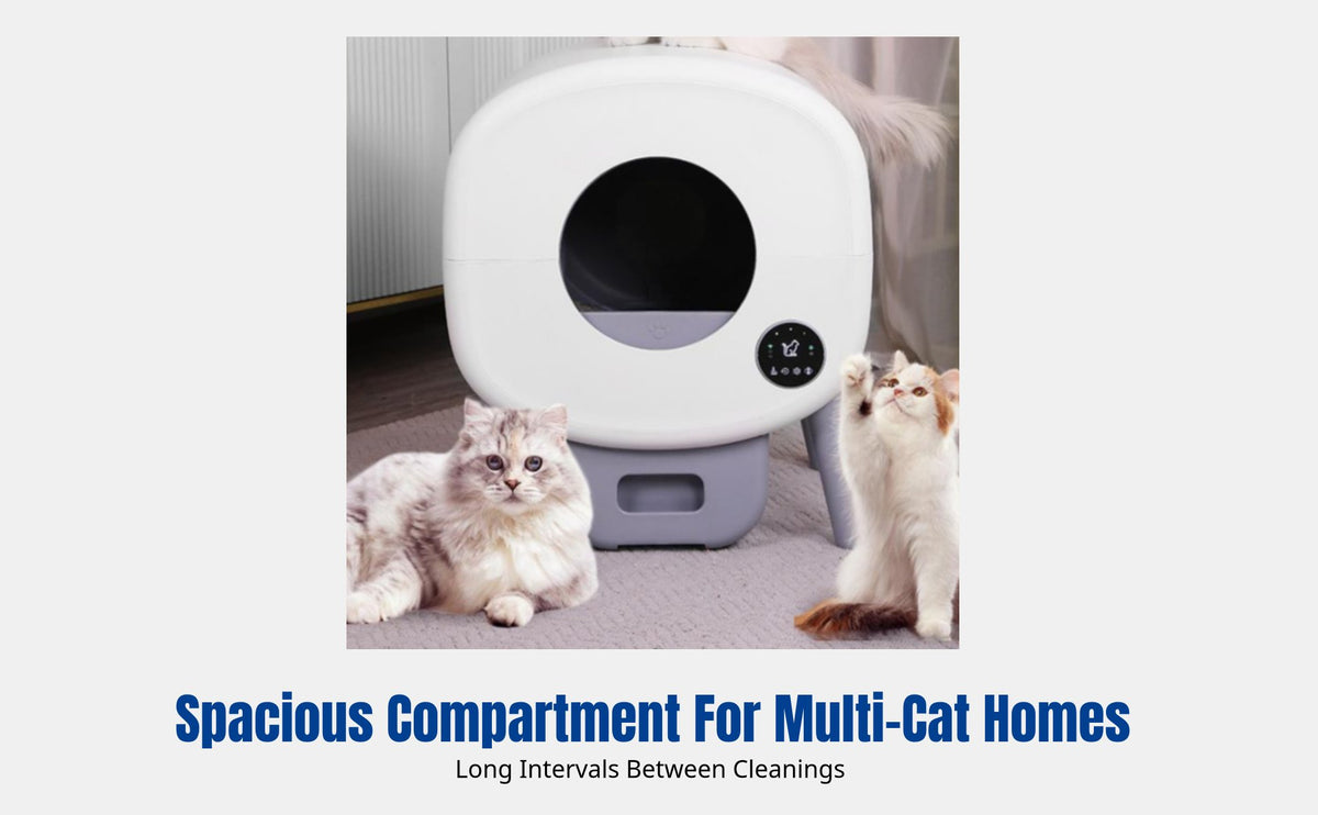 Smart Automatic Cat Litter Box, App Remote Control, Large Capacity, Enclosed Deodorizing, Easy Cleaning, Multi-Cat Use