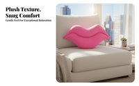 Lip Shaped Plush Pillow, Soft Decorative Cushion, Red Coral, Office, Home, Kids