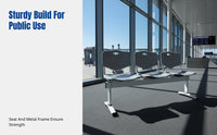 Row Chair, Waiting Bench, Metal Frame, Ergonomic, Hospital, Airport, Public Area