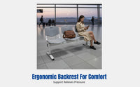 Row Chair, Waiting Bench, Metal Frame, Ergonomic, Hospital, Airport, Public Area