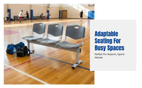 Row Chair, Waiting Bench, Metal Frame, Ergonomic, Hospital, Airport, Public Area