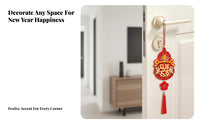 Chinese New Year Door Handle Decor, Fortune Horse Hanging, Festive Home Decoration