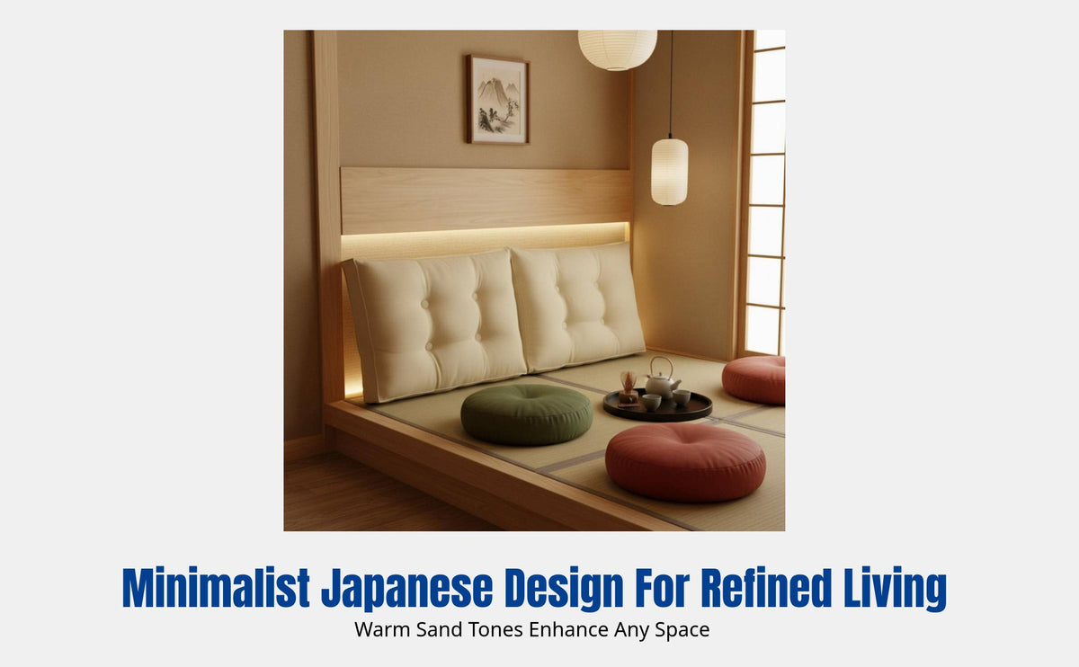 Japanese Style Bed Headrest, Removable Linen Pad, Soft Rectangular Backrest for Bedroom Sofa Floor Mat