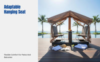 Outdoor Hanging Chair, Patio Rocking Bench with Canopy, Metal Garden Furniture for Villa, Balcony, Courtyard