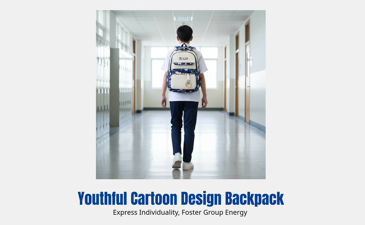 Large Capacity Cartoon Backpack, Outdoor Travel, Versatile School Bag for Teens