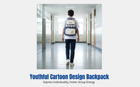 Large Capacity Cartoon Backpack, Outdoor Travel, Versatile School Bag for Teens