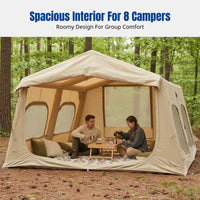 Inflatable Apex Tent, Large Space, Integrated Automatic Setup, Fast Assembly, Double Coating, Family Camping Shelter