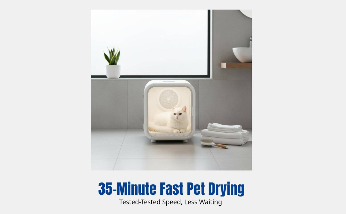 Pet Drying Box, Automatic Cat Dryer, Dog Dryer, Home Use, Fast Drying, Adjustable Temperature, Transparent Panel