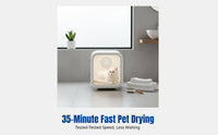 Pet Drying Box, Automatic Cat Dryer, Dog Dryer, Home Use, Fast Drying, Adjustable Temperature, Transparent Panel