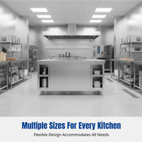 Stainless Steel Workbench, 304 Thickened Integrated Kitchen Prep Table, Commercial Catering Cabinet, No Assembly Needed