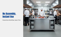 Stainless Steel Workbench, 304 Thickened Integrated Kitchen Prep Table, Commercial Catering Cabinet, No Assembly Needed