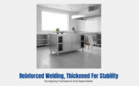 Stainless Steel Workbench, 304 Thickened Integrated Kitchen Prep Table, Commercial Catering Cabinet, No Assembly Needed