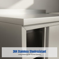 Stainless Steel Workbench, 304 Thickened Integrated Kitchen Prep Table, Commercial Catering Cabinet, No Assembly Needed