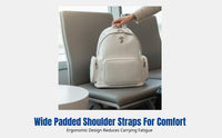 Backpack, Faux Leather Texture, Large Capacity, Waterproof, Unisex, Travel, Fits 17" Laptop, Urban Style