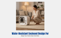 Smart Cat Litter Box, Large Enclosed Automatic, Water-Resistant, Hands-Free Cleaning