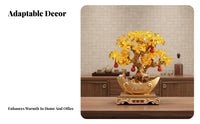 Money Tree Resin Decoration, Modern Chinese Design, Living Room Decor, Fortune Tree, Creative Home Accent, Gold Sculpture