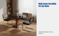 Nordic Minimalist Round Dining Table, Solid Wood, Vintage Style, Stone Top, Modern, Small Space, Home, Living Room