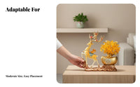 Wealth Tree Resin Craft, Gold Deer Accent, Home, Office, Bar Cabinet, Housewarming Gift