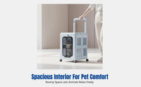 Foldable Cat Carrier, Breathable Pet Stroller, Trolley Case for Cats, Large Space, Travel