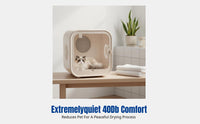 Pet Dryer Box, Large Capacity, Low Noise, Home Grooming, 1200W Power