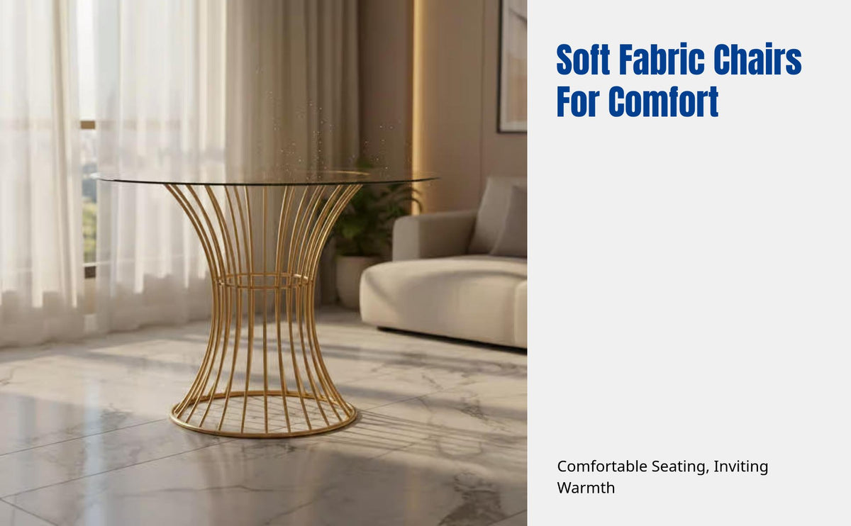 Luxury Round Dining Table, Tempered Glass Top, Stainless Steel Gold Finish, Modern Minimalist, Home, Villa, Large Size
