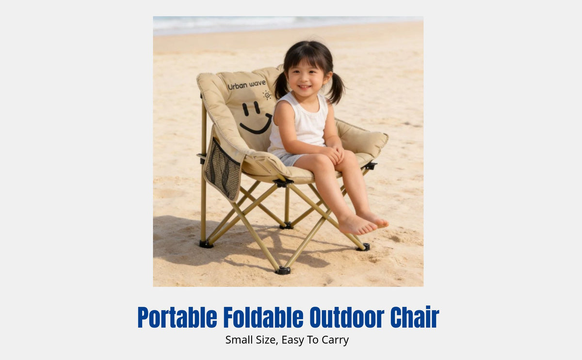 Moon Chair, High Back Folding Camping Chair, Portable Outdoor Adjustable Recliner, Wide Seat, Space-Saving, Sturdy Steel Frame, Beach Lounge for Gatherings