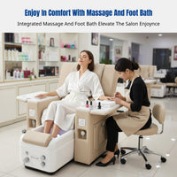 Nail Salon Sofa, Electric Multi-Functional Massage Pedicure Chair, Reclining Foot Spa Sofa for Spa Lounge