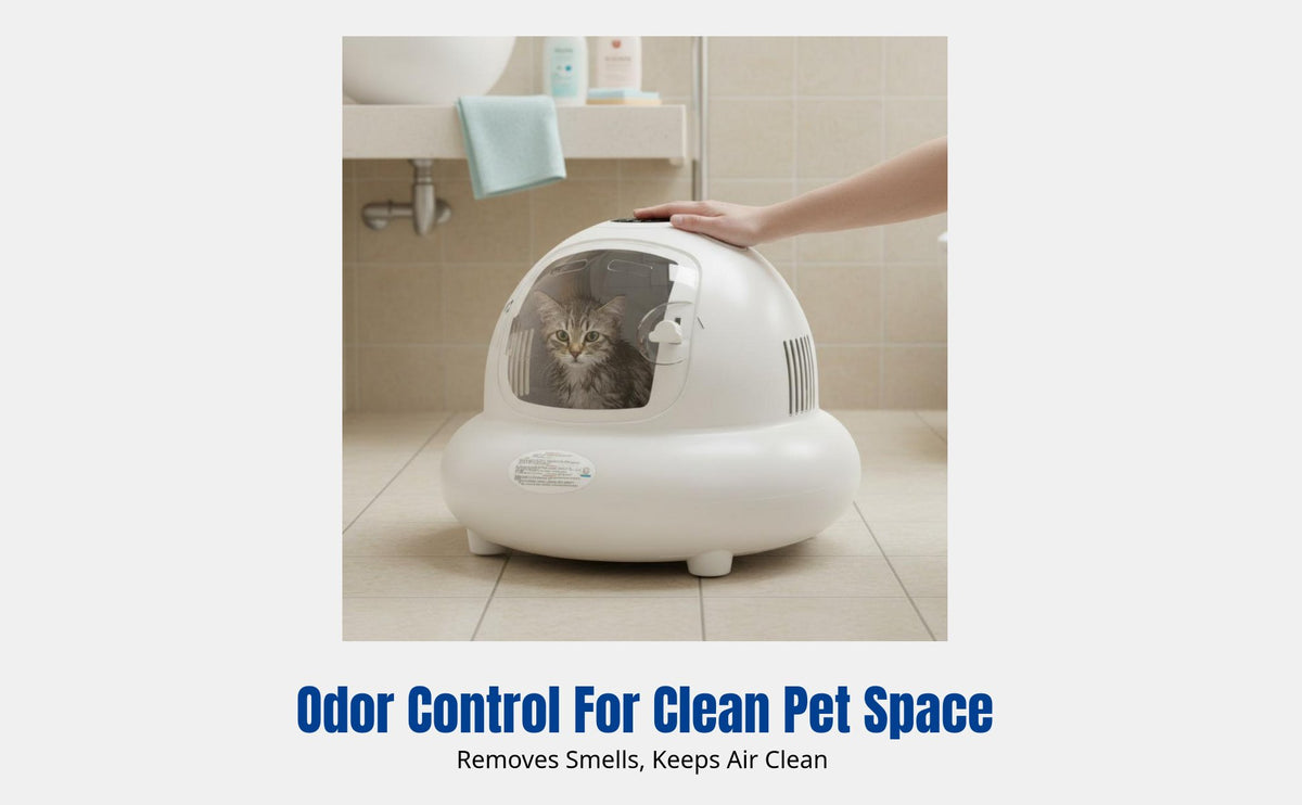 Pet Dryer Box, Automatic for Cats and Small Dogs, 360° Blower, Adjustable Temp, Quiet