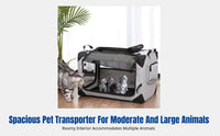 Portable Pet Car Carrier Crate for Large Dogs, Foldable Oxford Fabric, Steel Frame, Outdoor Cat Dog Bed, Breathable Mesh, Secure Travel
