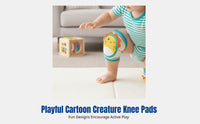 Children Crawling Knee Pads, Infant Knee Pad, Four-Layer Thick Padding, Anti-Fall, Adjustable, Cute Cartoon Design
