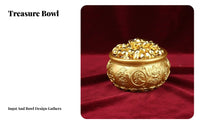 Prosperity Bowl, Brass Wealth Pot, Metal Decor, Gold Ingots, Lucky Accent