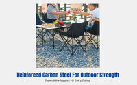Outdoor Folding Table and Chair Set, Portable Metal Dining Table and Chairs, Camping, BBQ, Night Market, Simple Stall, Random Color