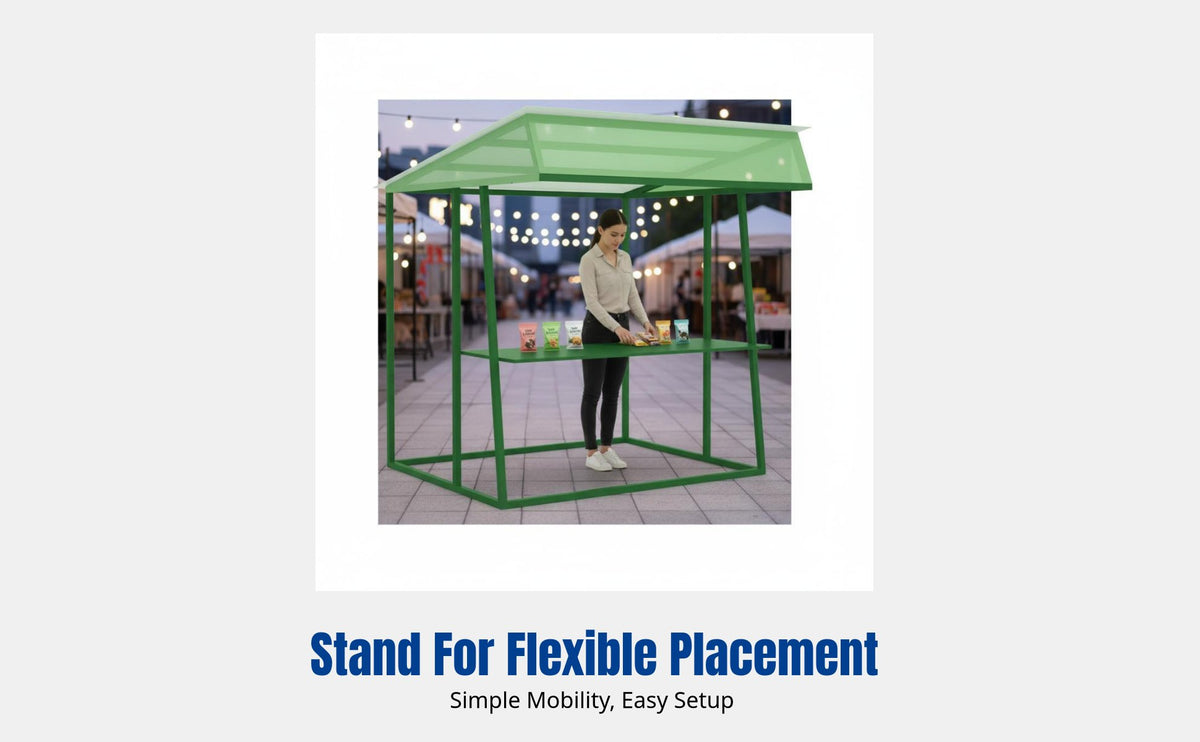 Metal Movable Display Stand, Iron Promotion Rack, Simple Booth Frame for Night Market, Food Event, Showcase