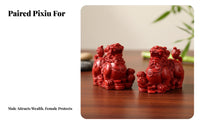 Cinnabar Pixiu Feng Shui Decor, Wealth Treasure Bowl, Chinese Craft for Home & Office
