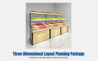 Supermarket Display Shelf, Steel-Wood Storage Rack, Seasonal Harvest Fruit and Vegetable Stand