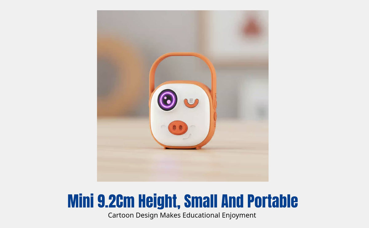 Children's Storytelling Speaker, Early Learning Device, Card Slot, English Songs, Smart, Portable, Cartoon Character, Shockproof