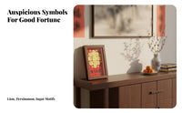 Year of the Horse Holiday Picture Frame Decoration, Calligraphy Desktop Decor, Auspicious God Entryway Decoration