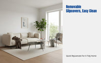 Nordic Fabric Sofa, Tech Cloth Upholstery, L-Shaped Corner, Modern Minimalist for Living Room