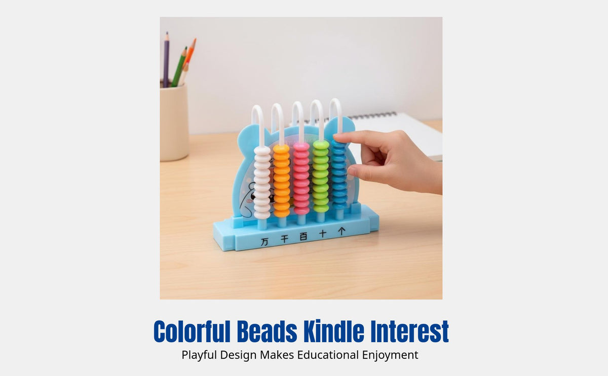Five-Row Abacus Counter, 13-Digit Math Tool for Primary School, Educational Aid, Random Color