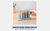 Five-Row Abacus Counter, 13-Digit Math Tool for Primary School, Educational Aid, Random Color