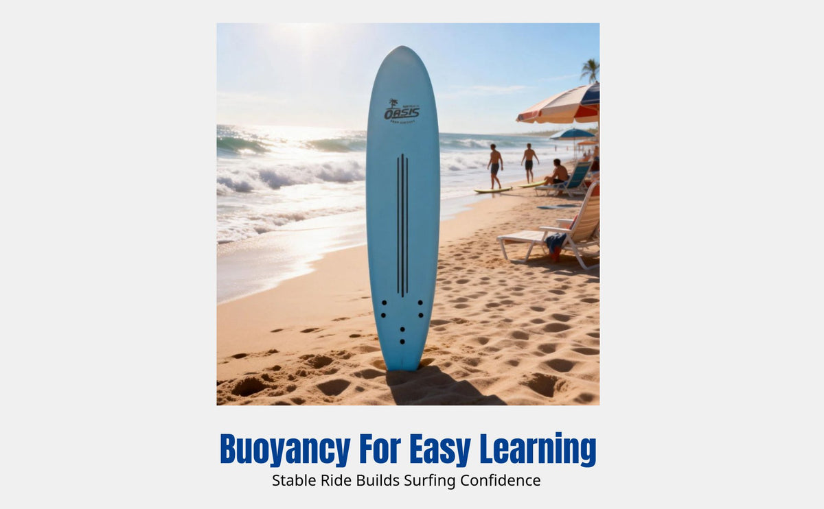 Foam Surfboard Soft Board, Upright Longboard for Beginners and Adults, Anti-Slip, High Buoyancy