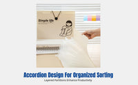 Accordion Document Folder, PP Multitier Letter-Size Organizer, Snap Closure, Simple Life Series, Cartoon Design